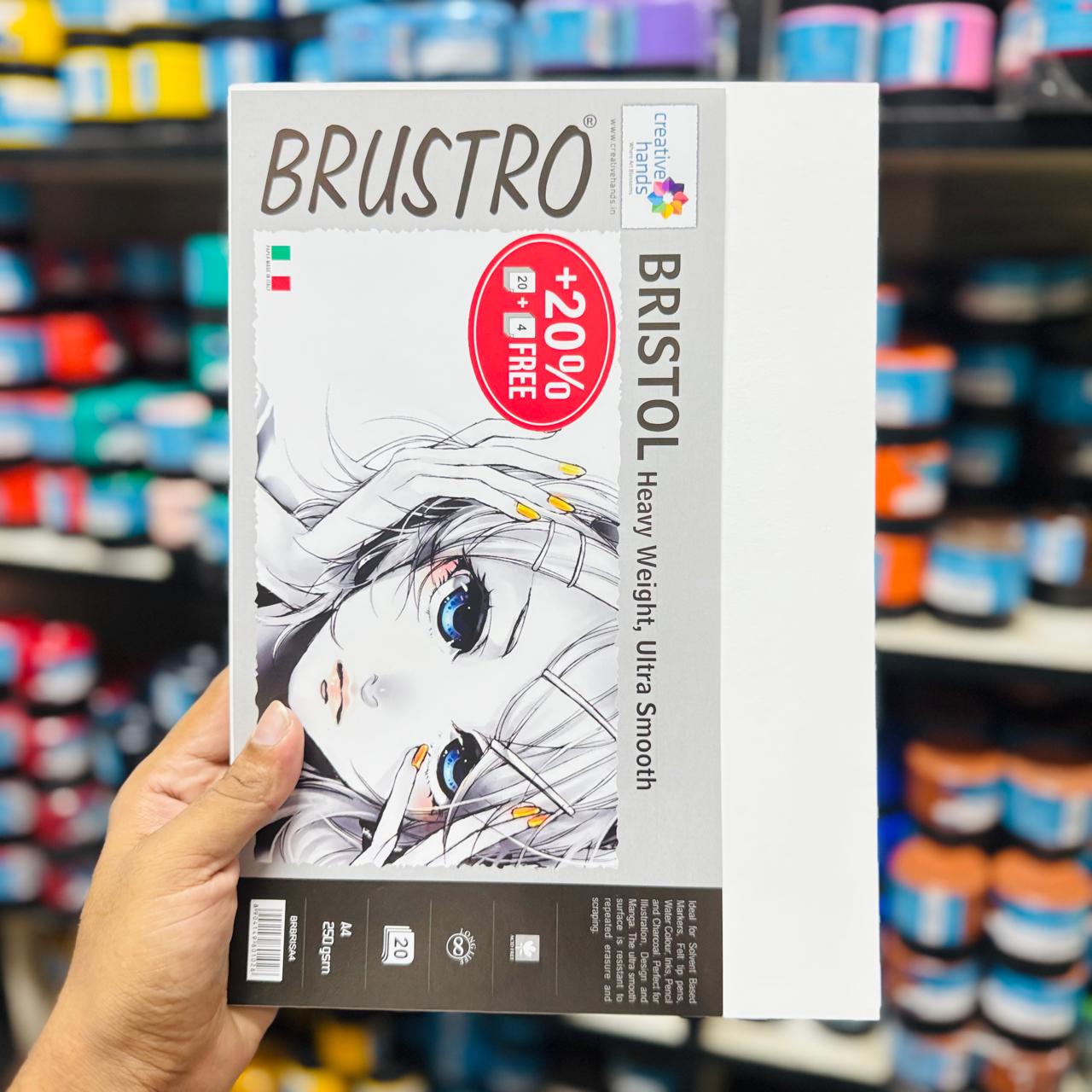 Brustro Bristol Paper Pad — A4 250gsm, Ultra Smooth, Bright White image 2
