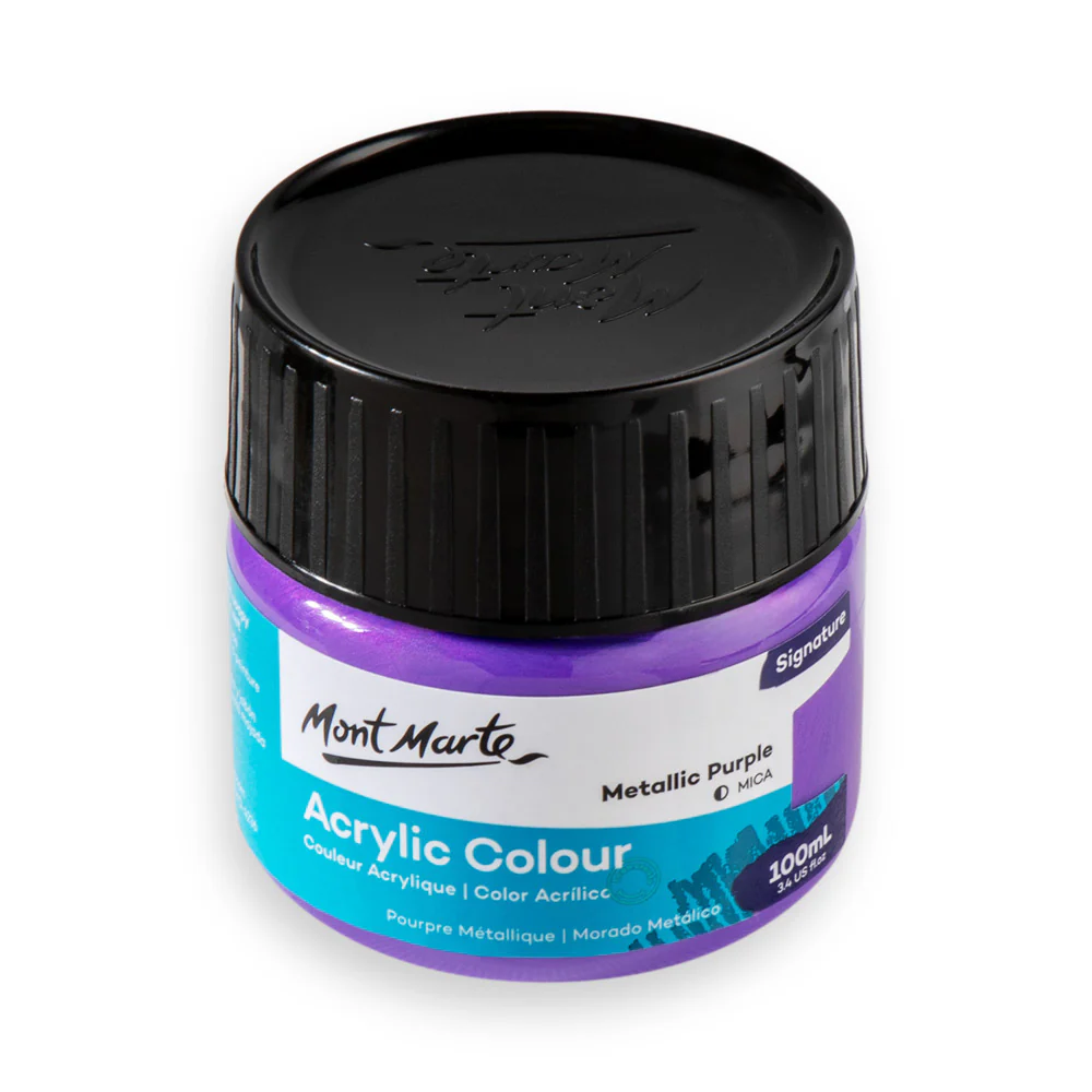 Mont Marte Acrylic Colour Paint 100ml Metallic Purple image 2