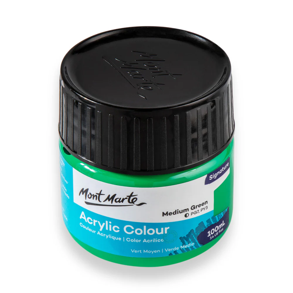 Mont Marte Acrylic Colour Paint 100ml Medium Green image 2