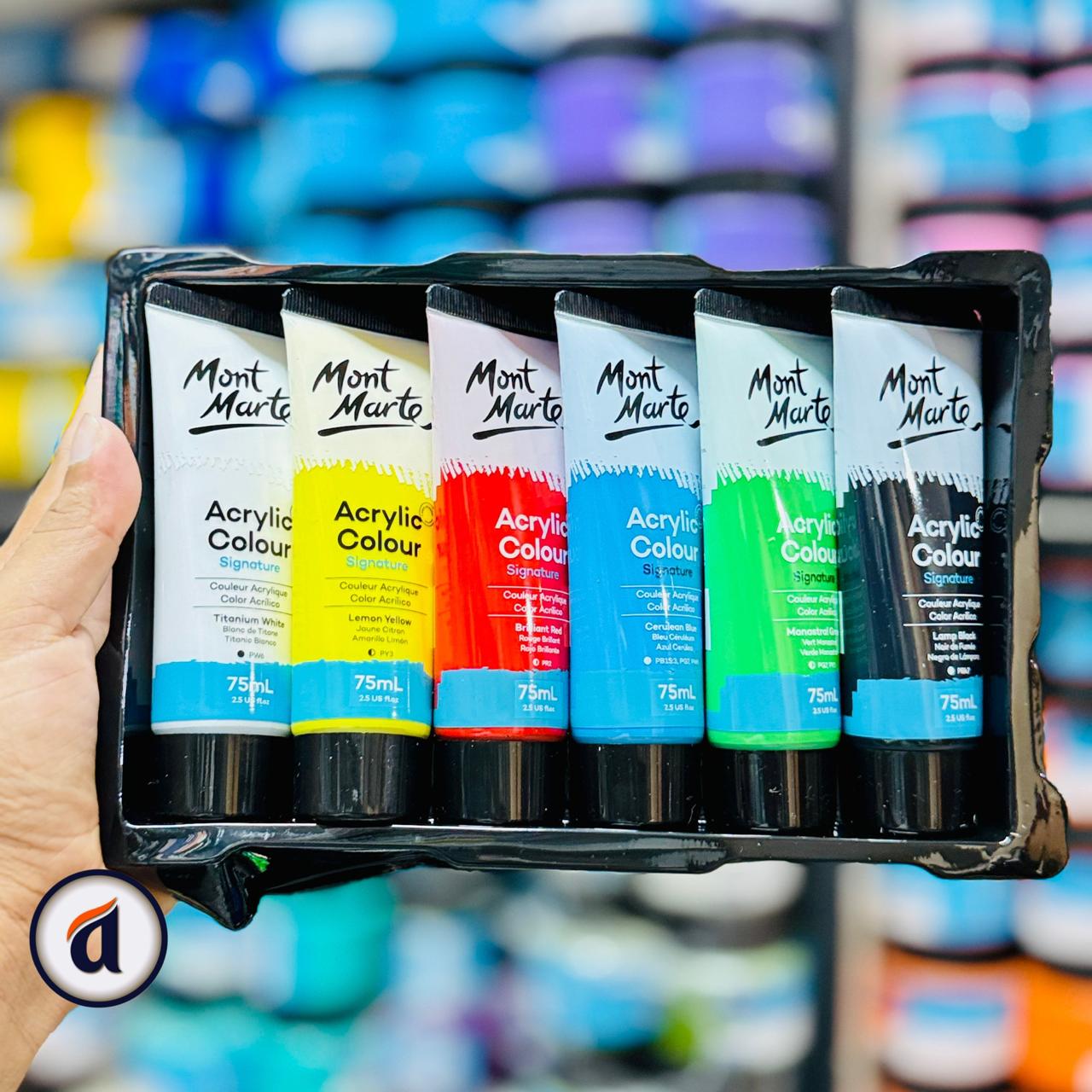 Mont Marte Acrylic Colour Paint Set 6pc x 75ml image 3