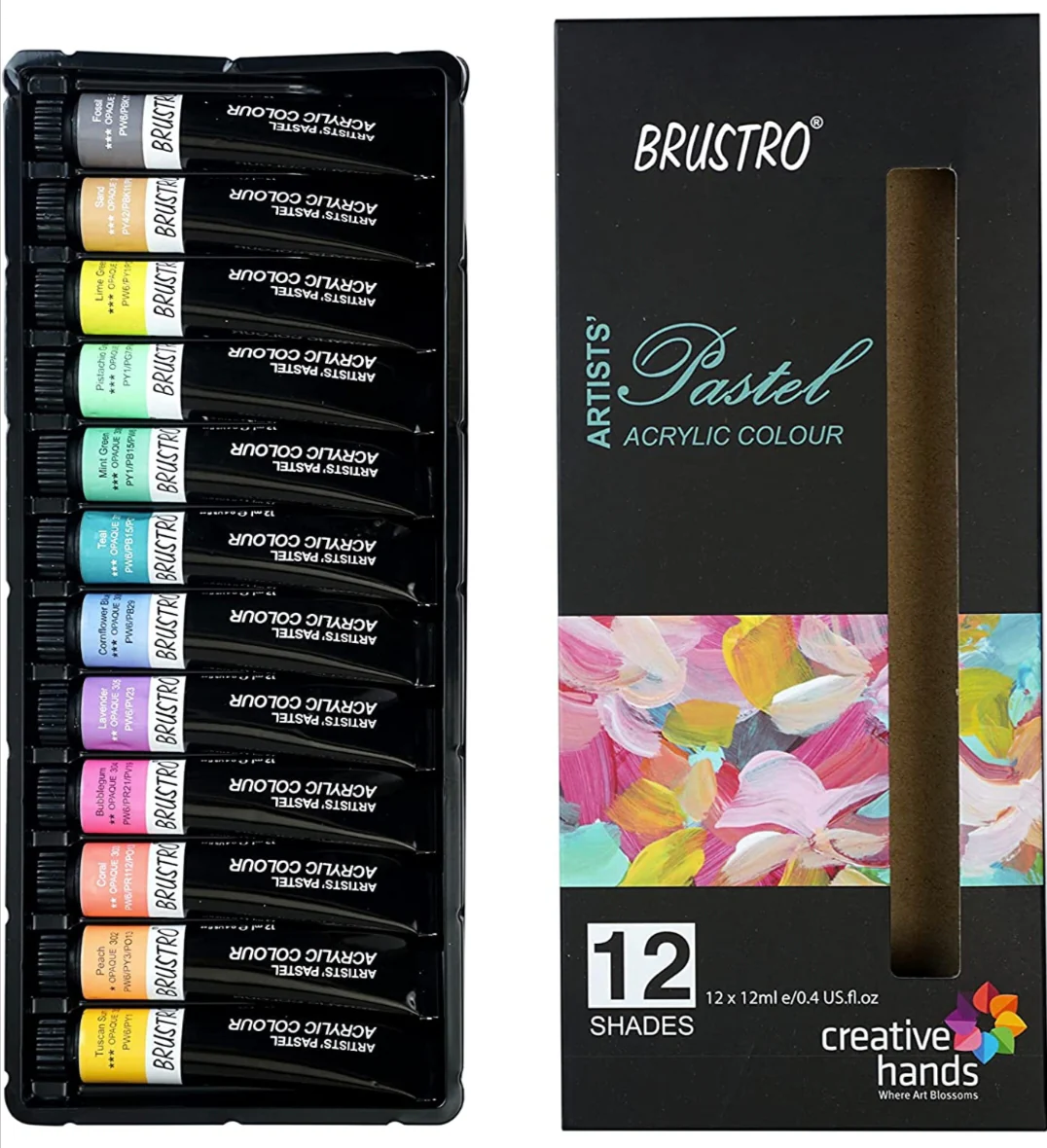 Brustro Artists Acrylic Pastel Colour Set 12x12ml image 2