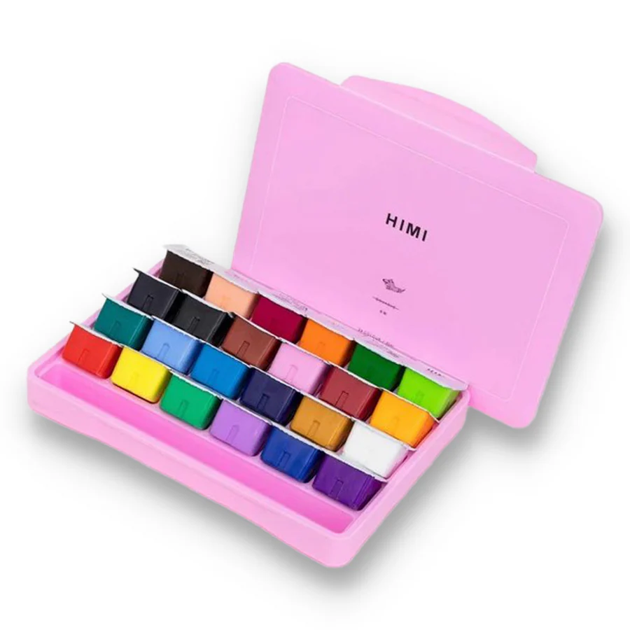 Himi Gouache Paint Set 30ml 24 colors Jelly Cup 1 Set (Multicolour Box) image 4