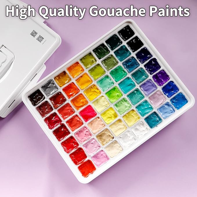 Miya Himi Gouache Paint Set 30ml 56 colors Jelly Cup (White Box) image 2