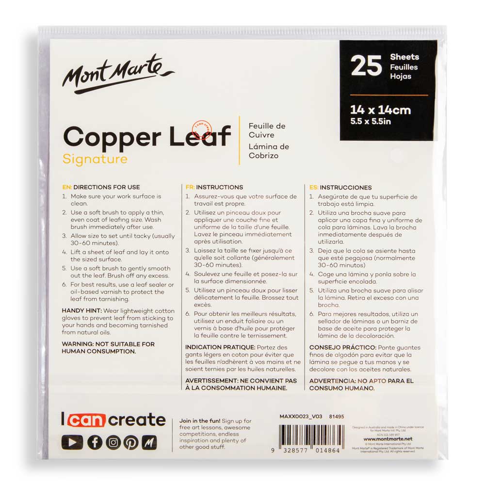 Mont Marte Copper Leaf 14 x 14cm (5.5in) 25 Sheet image 5