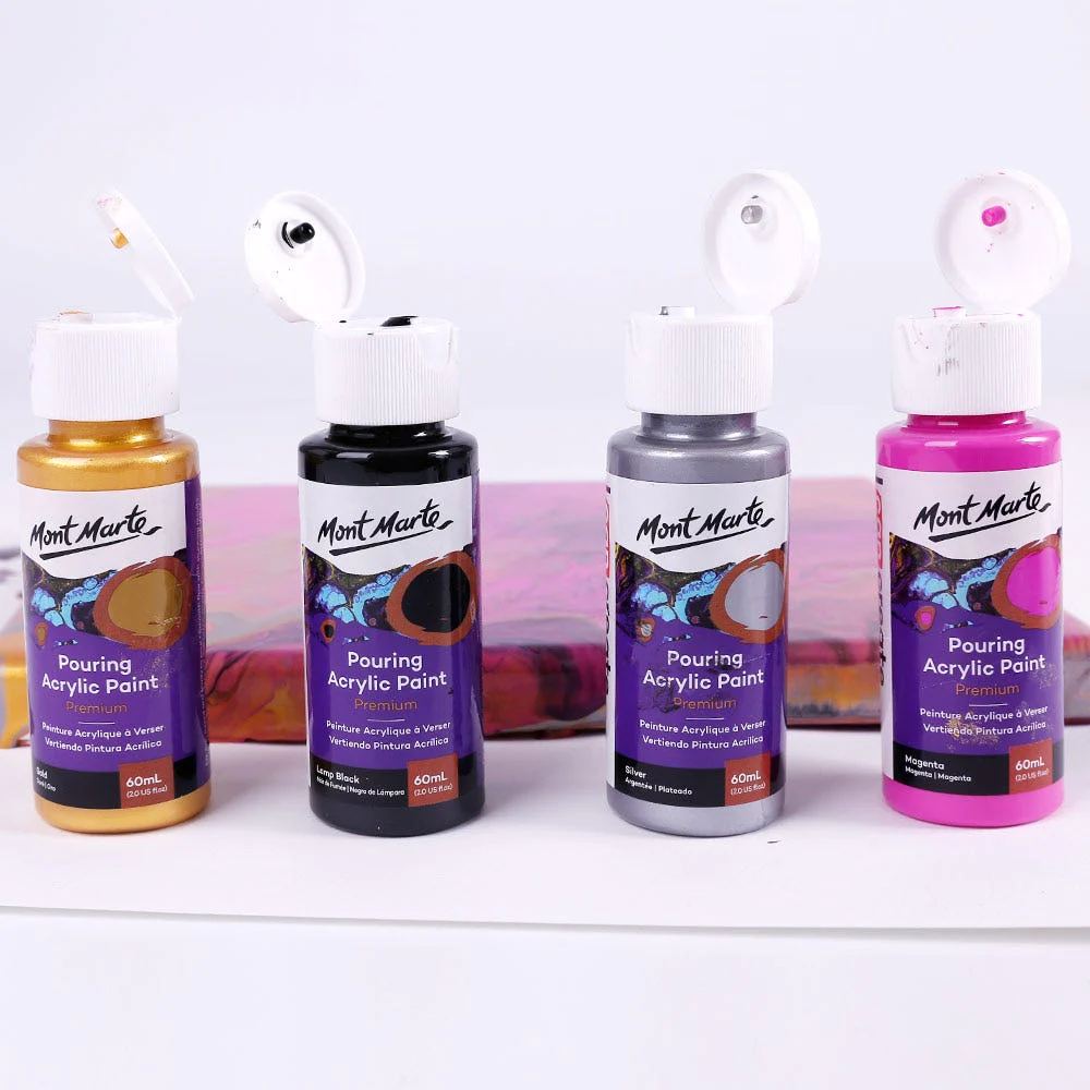 Mont Marte Pouring Acrylic Paint Set 4pc x 60ml- Cosmic image 2