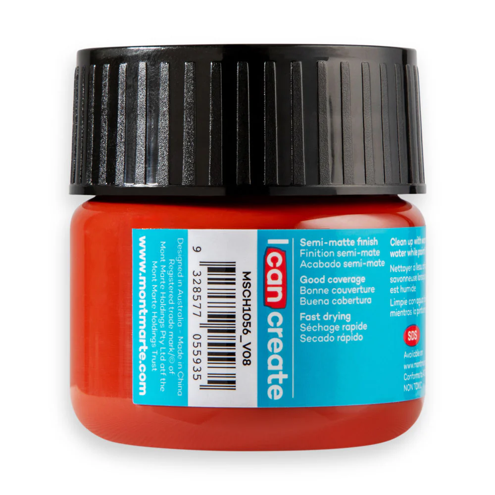 Mont Marte Acrylic Colour Paint 100ml Red Ochre image 3