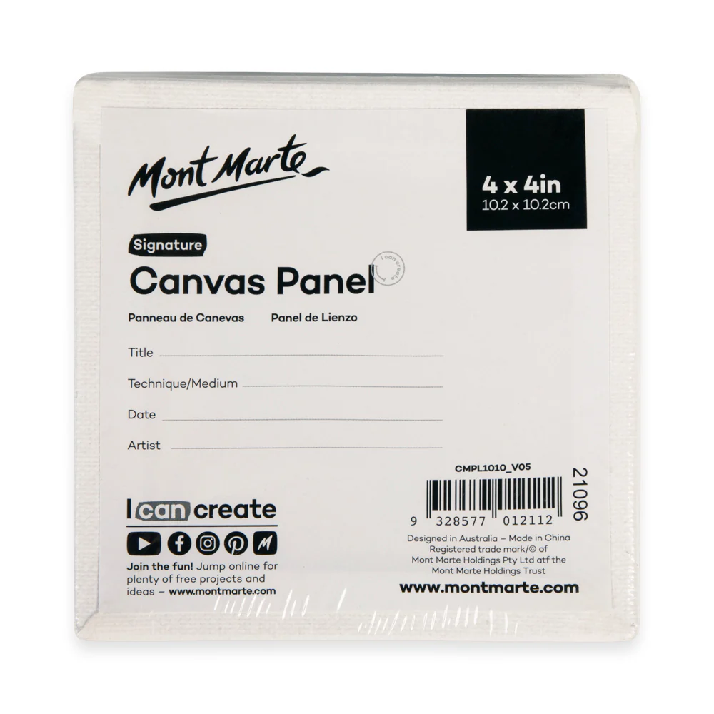 Mont Marte Canvas Panels Pack 5pc 10.2x10.2cm (4x4in) image 4