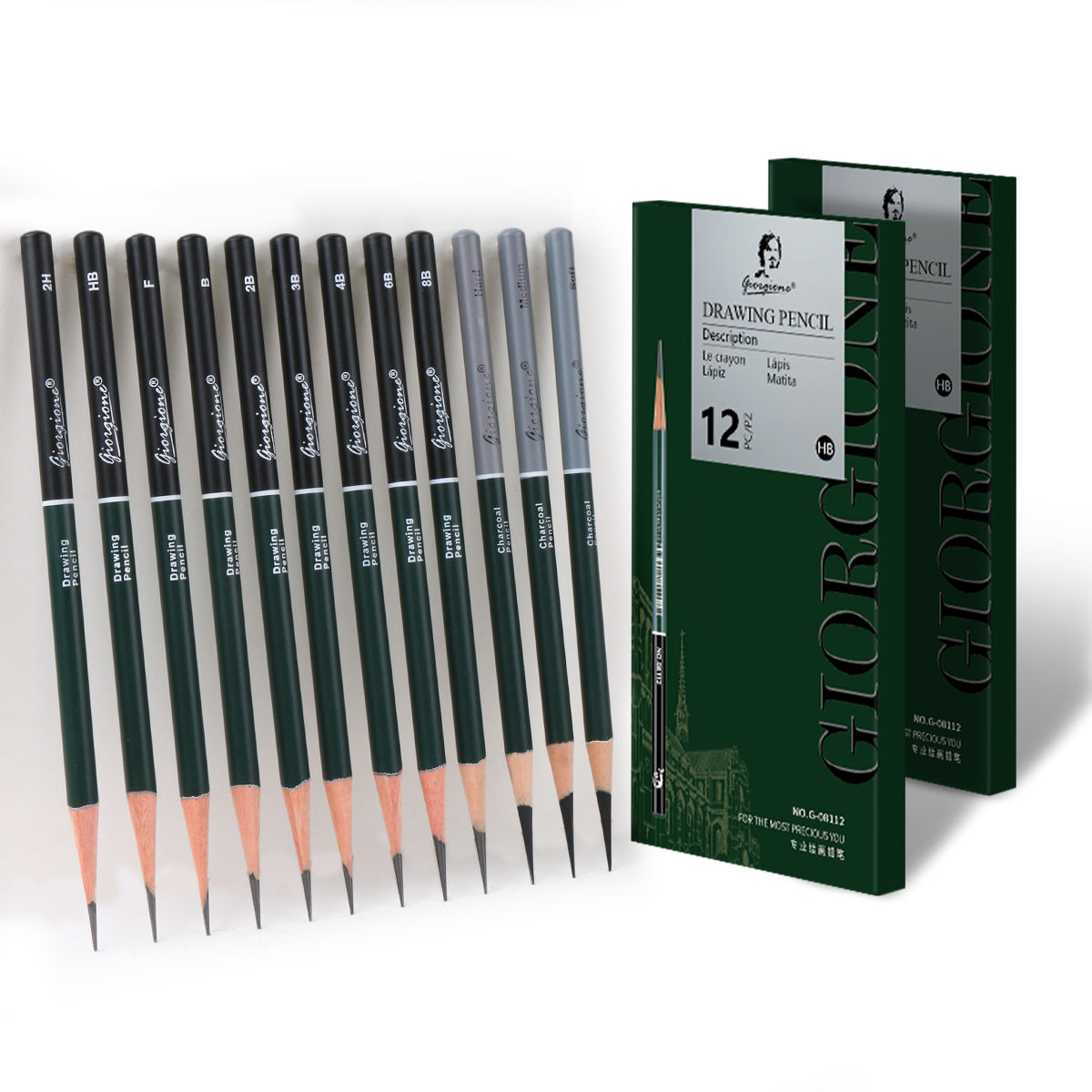 Giorgione Charcoal Pencils 12pc set G-08912 image 2