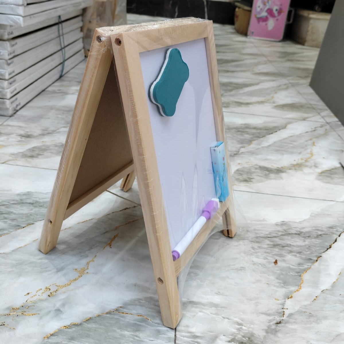 Blackboard Double-Sided Wooden Drawing Board Easel 7.5x10 Inch image 5