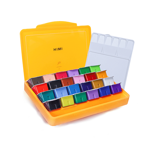 Himi Gouache Paint Set 30ml 24 colors Jelly Cup (Yellow Box) image 1