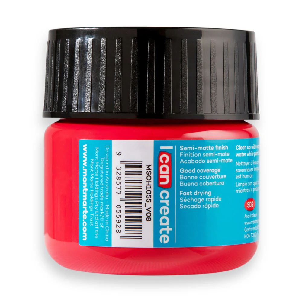 Mont Marte Acrylic Colour Paint 100ml Carmine image 3