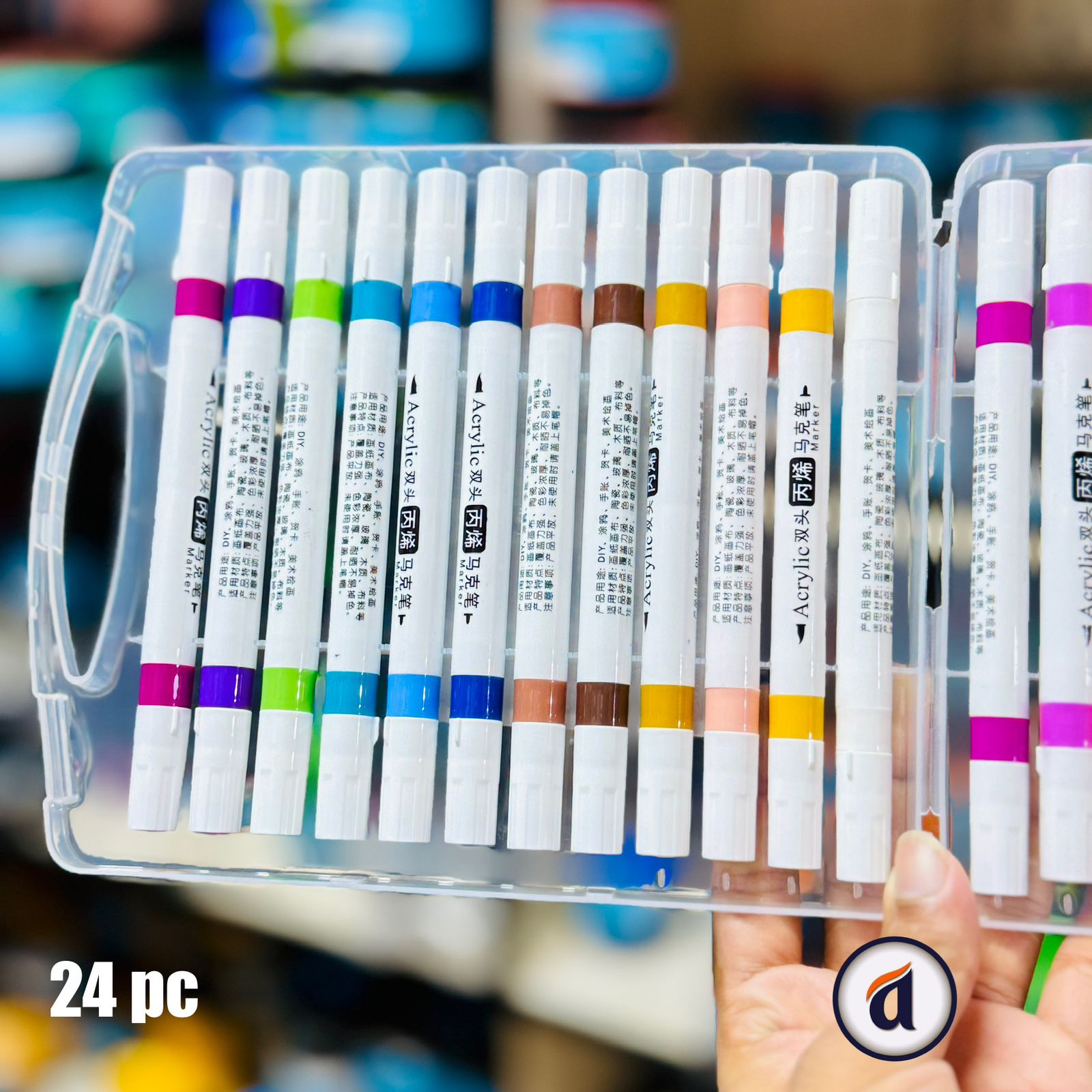 Dualtipe Acrylic Marker M6140-24 Colour Set image 2