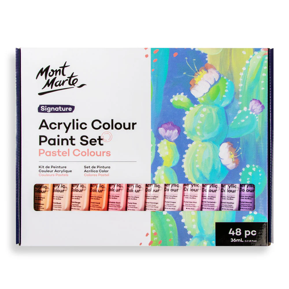 Mont Marte Acrylic Colour Pastel Paint Set 48pc x 36ml image 3