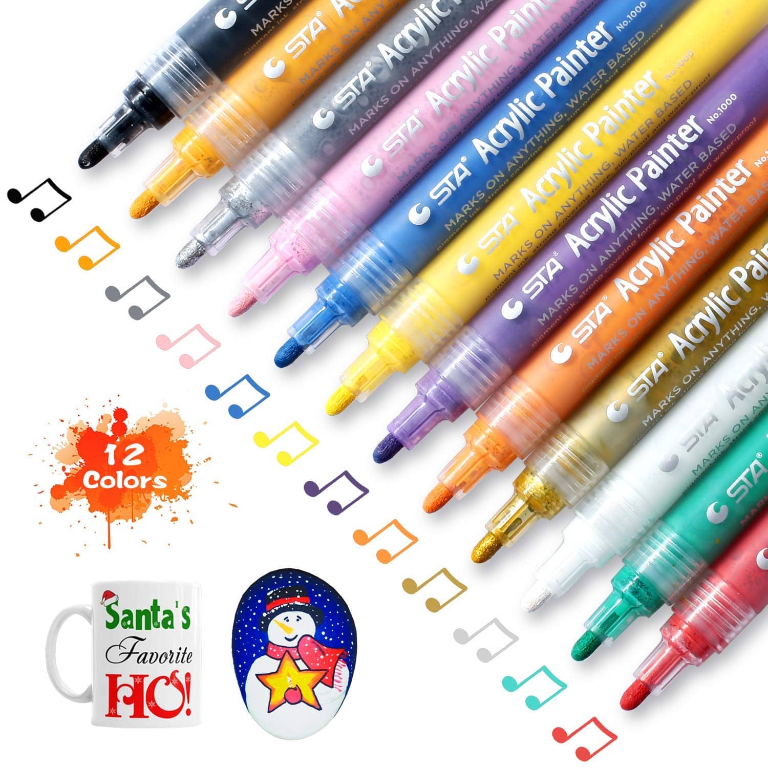 STA Acrylic Paint Marker Set 12pc image 3