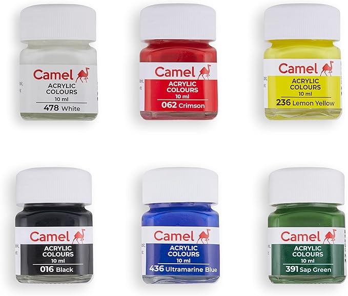 Camel Fabrica Acrylic Colour 10ml Each 6 Shades image 2
