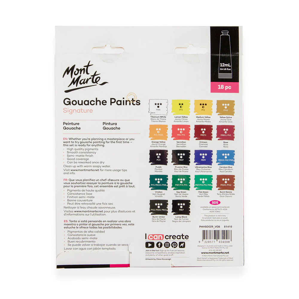 Mont Marte Gouache Paints 18pc x 12ml image 8