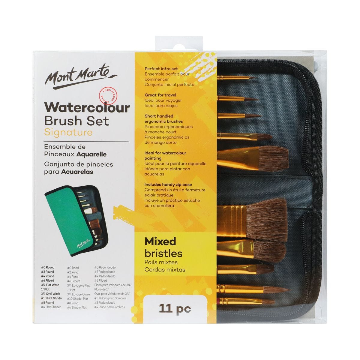 Mont Marte Watercolour Brush Set 11pc image 3