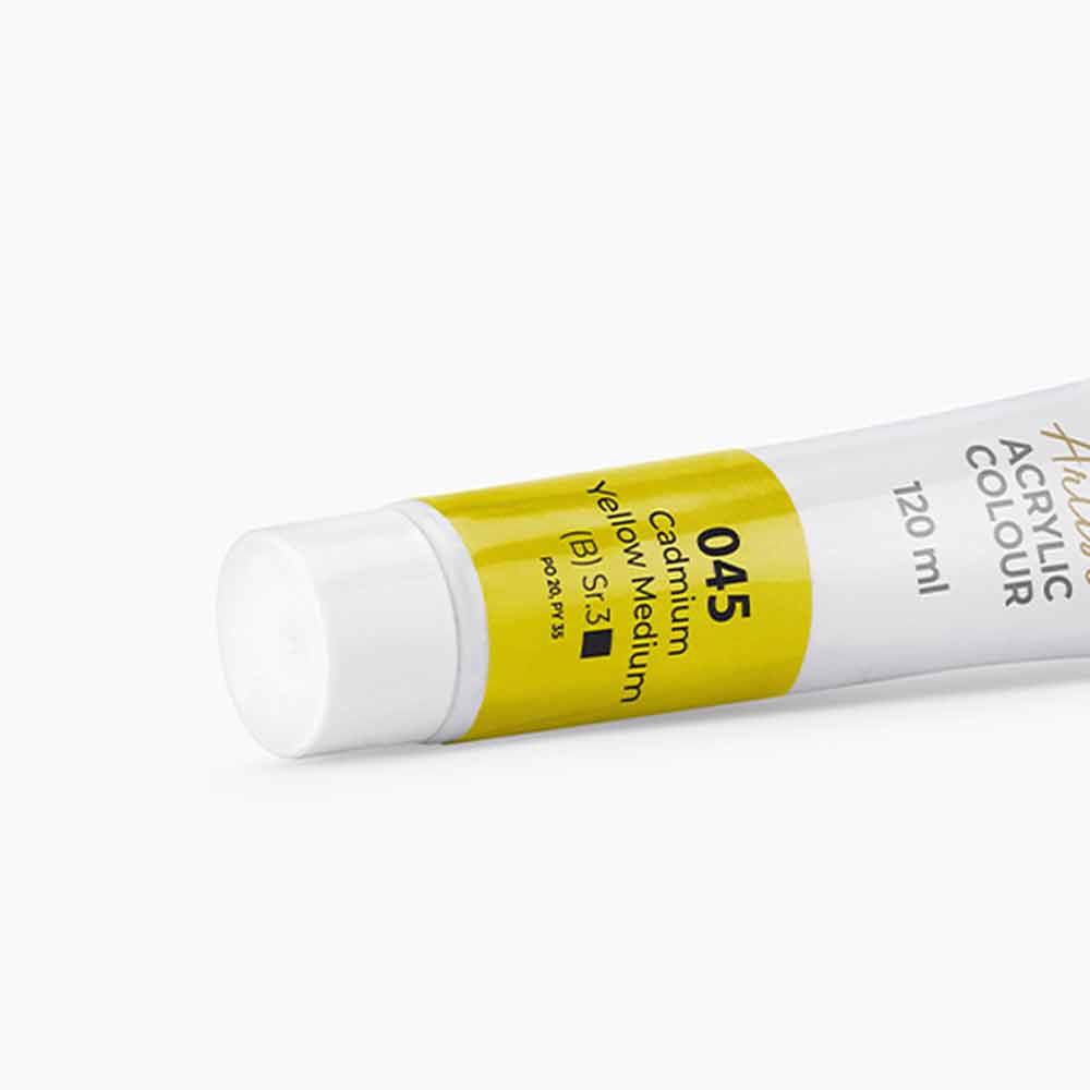 Camel Artists Acrylic colour paint 120ml -Cadmium yellow Medium image 4