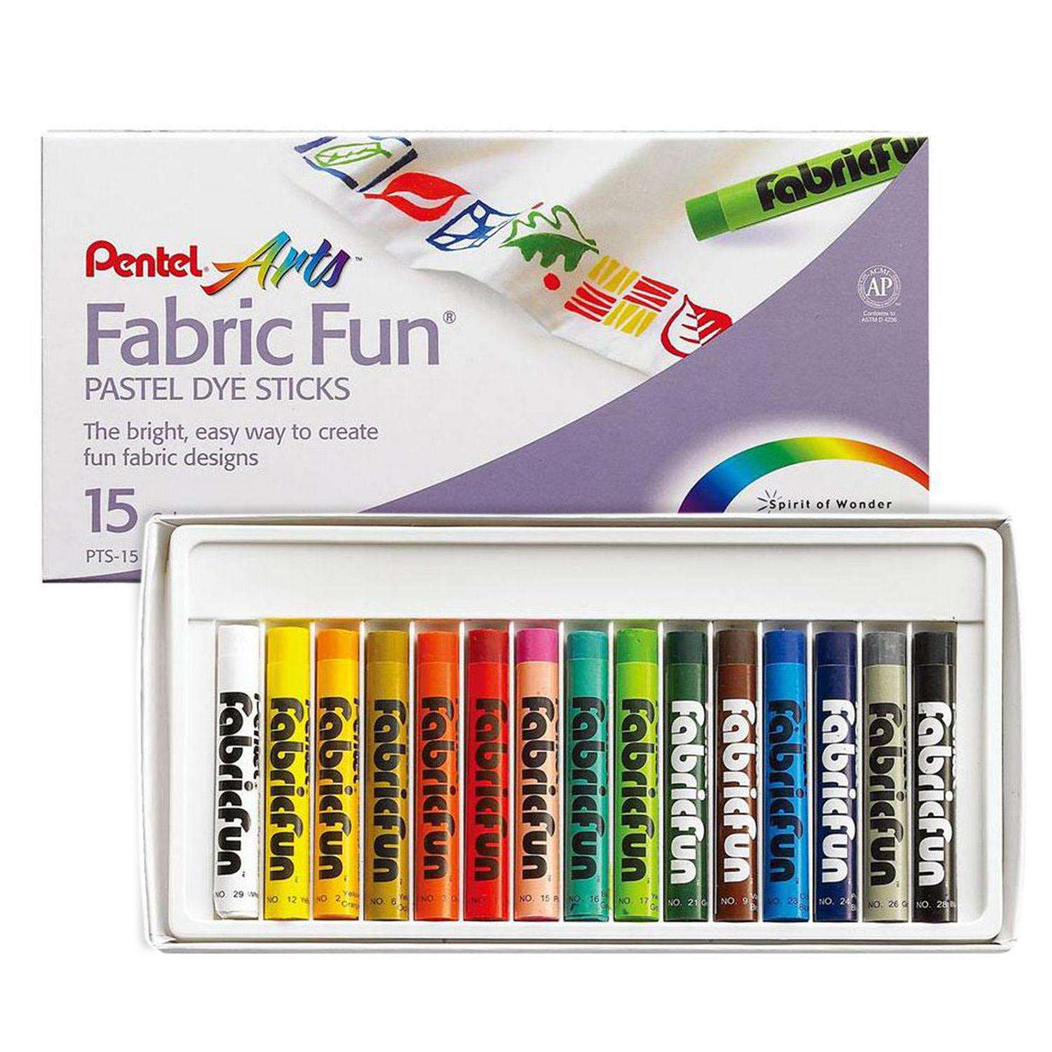 Pentel Fabric Fun Pastel Dye Sticks15 Colors Set - PTS-15 image 2