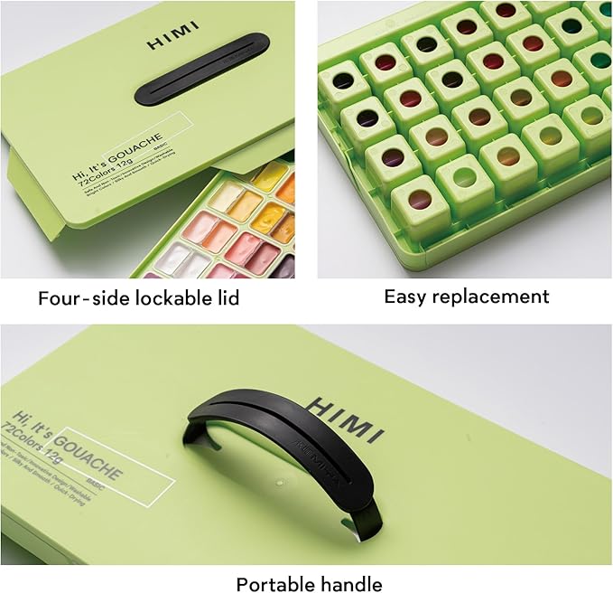 HIMI Twin Cup Jelly Gouache Paint Set 12ml 72 Colors image 4