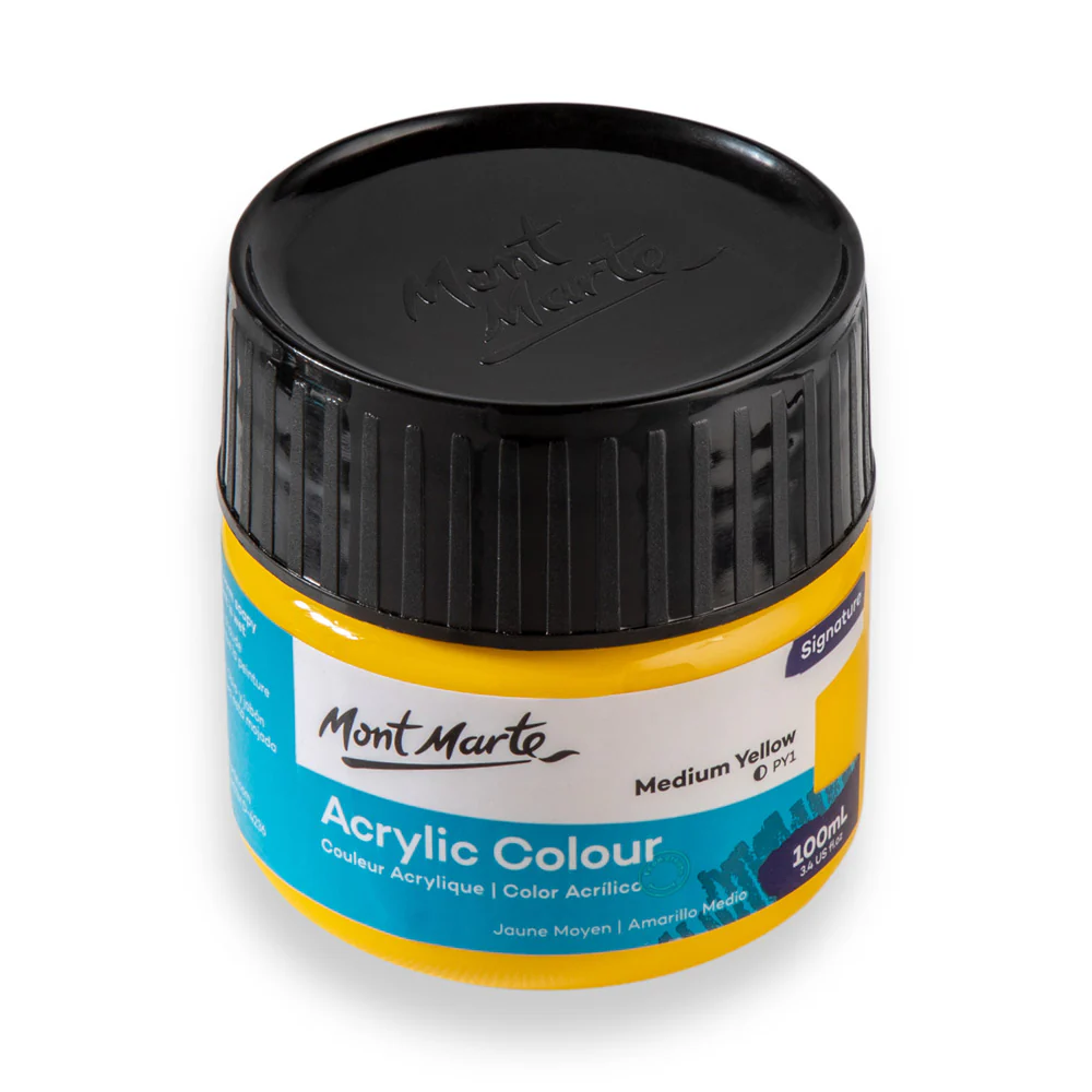 Mont Marte Acrylic Colour Paint 100ml Medium Yellow image 2