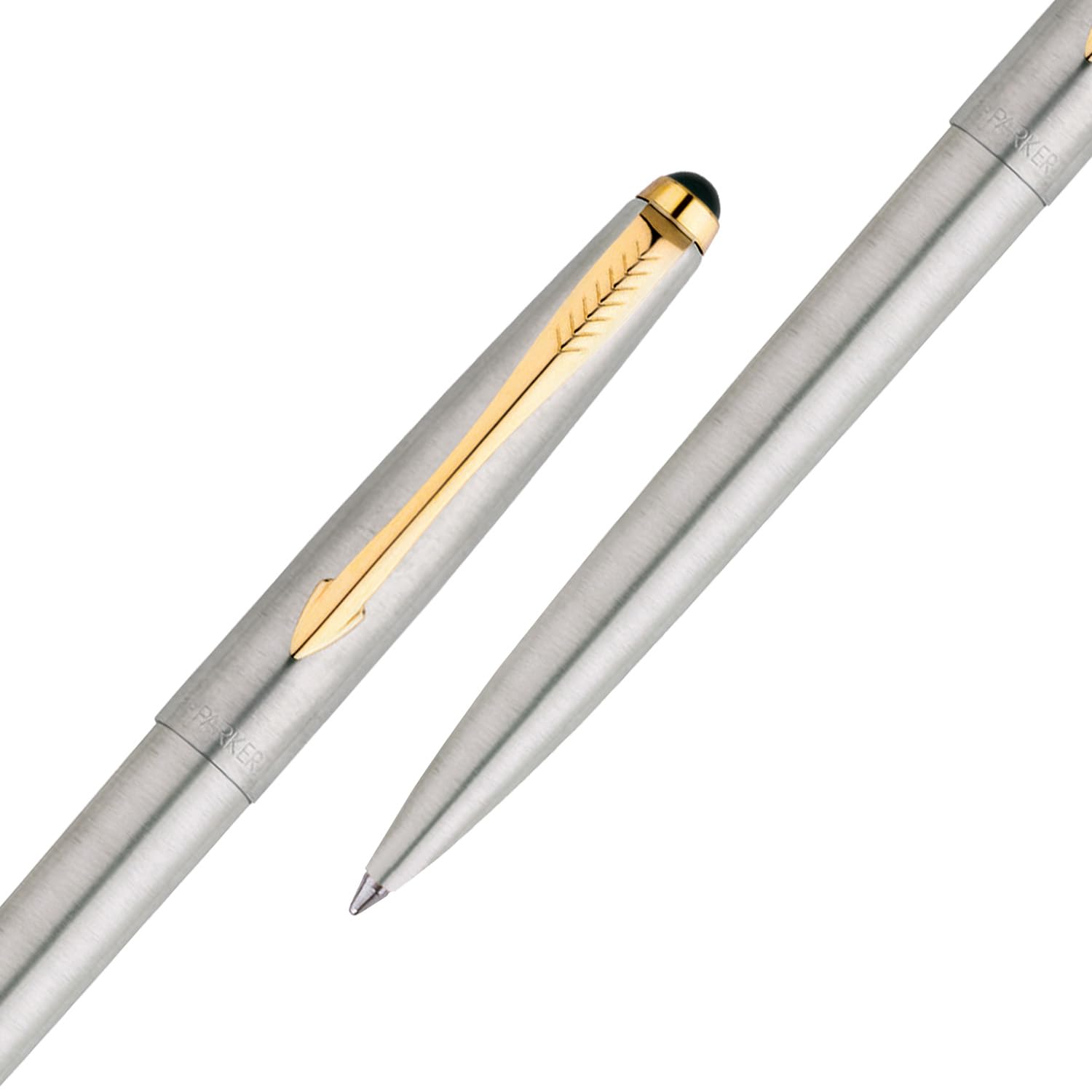 Parker Galaxy Stainless Steel Gold Trim Ball Pen image 4