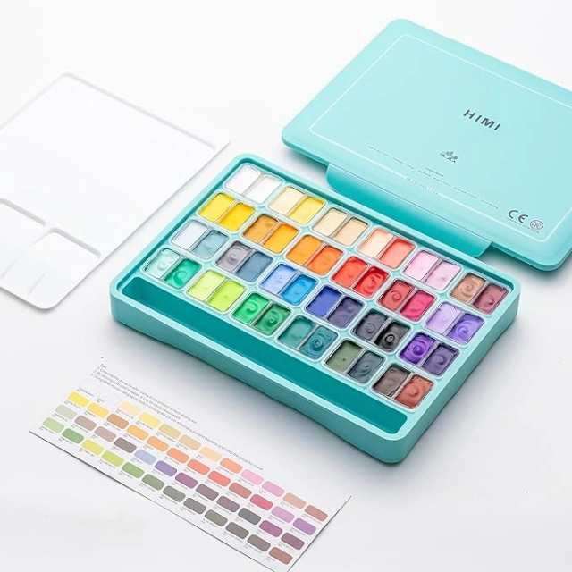 HIMI Twin Cup Jelly Gouache Paint Set 12ml 48 Colors image 3