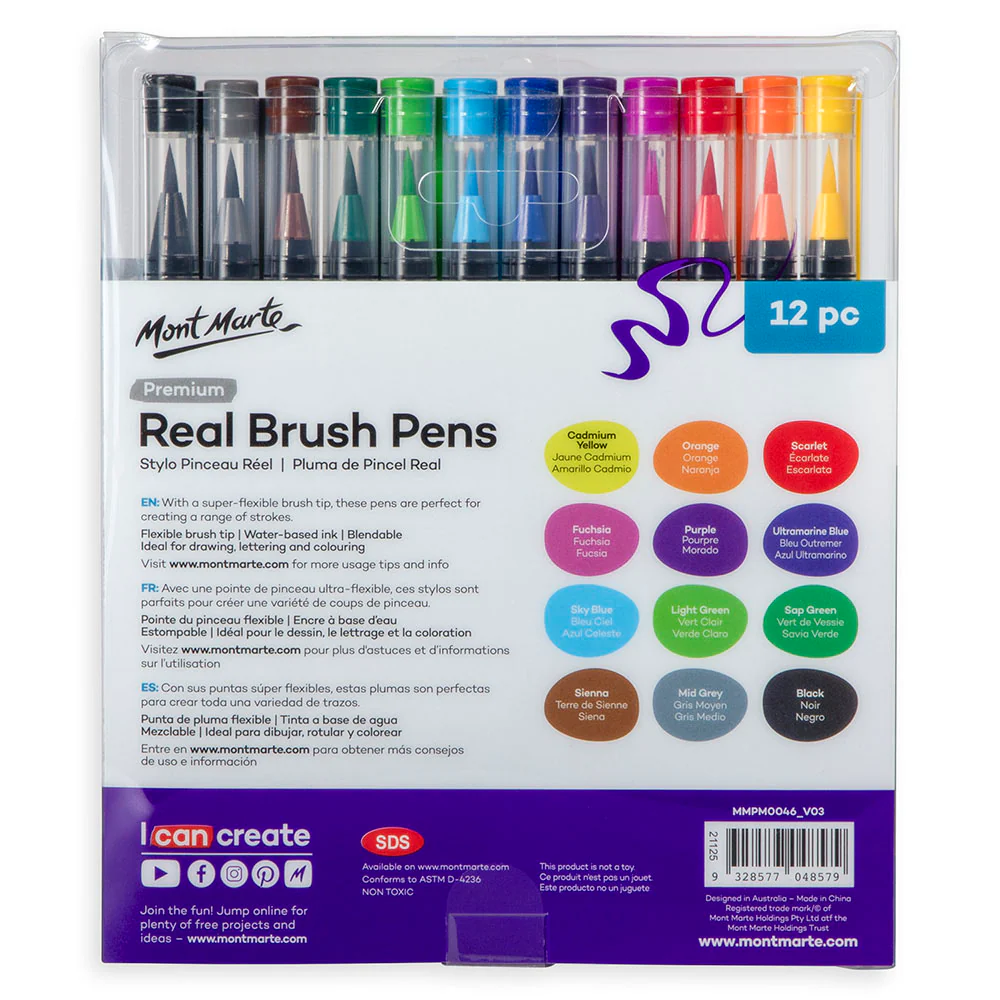 Mont Marte Real Brush Pens 12pc image 6