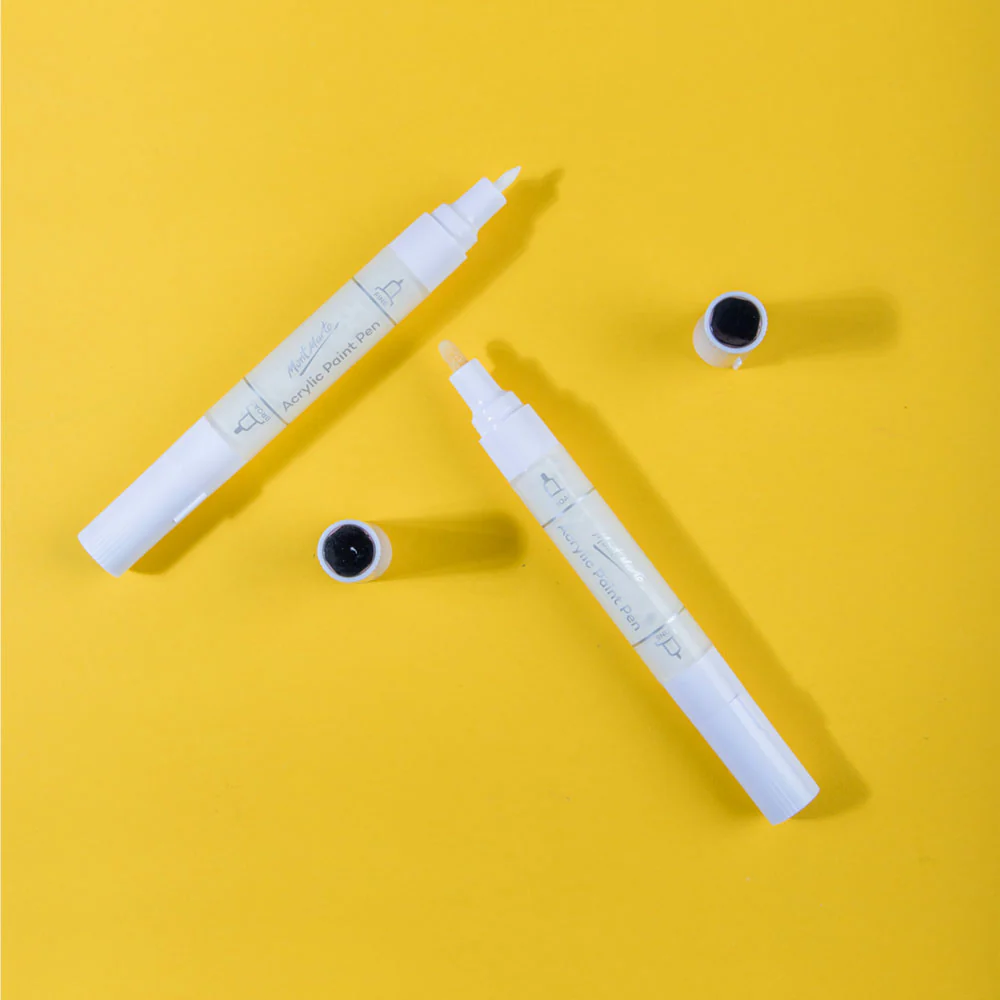 Mont Marte Dual Tip Acrylic Paint Pens White 2pc image 3