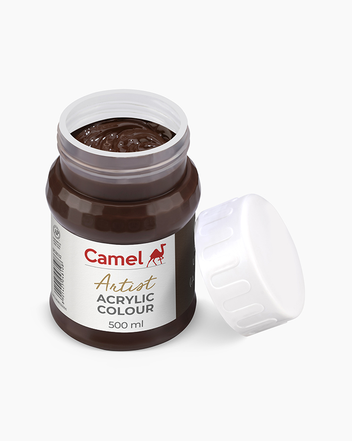 Camel Artist Acrylic Colour 500ml Jar Burnt Umber Sr-1 image 2
