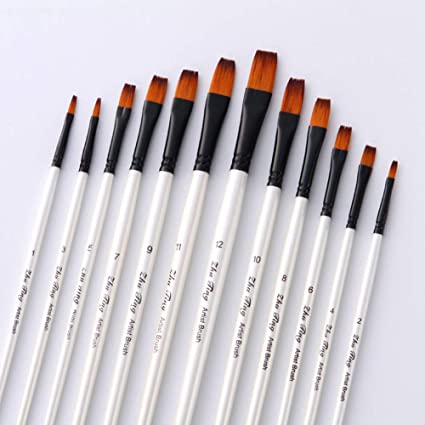 Keep Smiling Artist Flat Brush Paint 12pc image 2