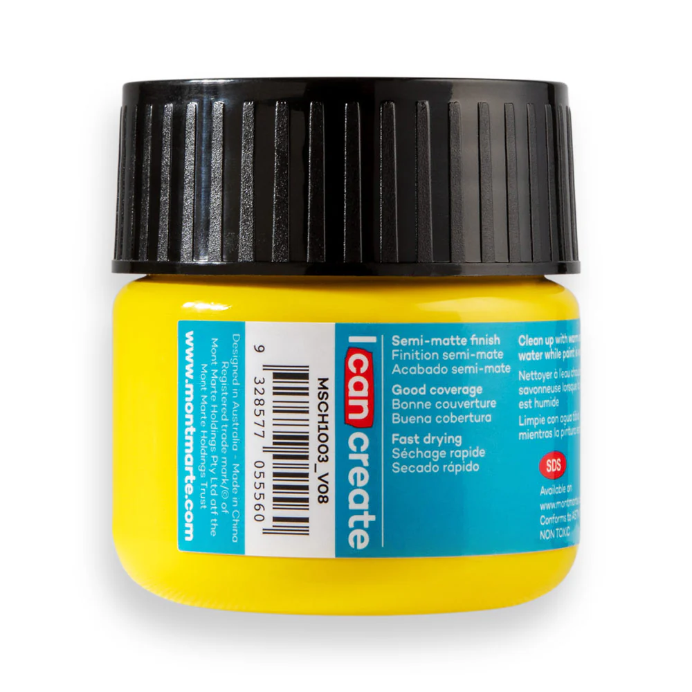 Mont Marte Acrylic Colour Paint 100ml Pale Yellow image 3