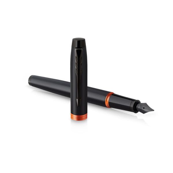 Parker IM Flame Orange Black Trim Fountain Pen – Medium Nib image 3