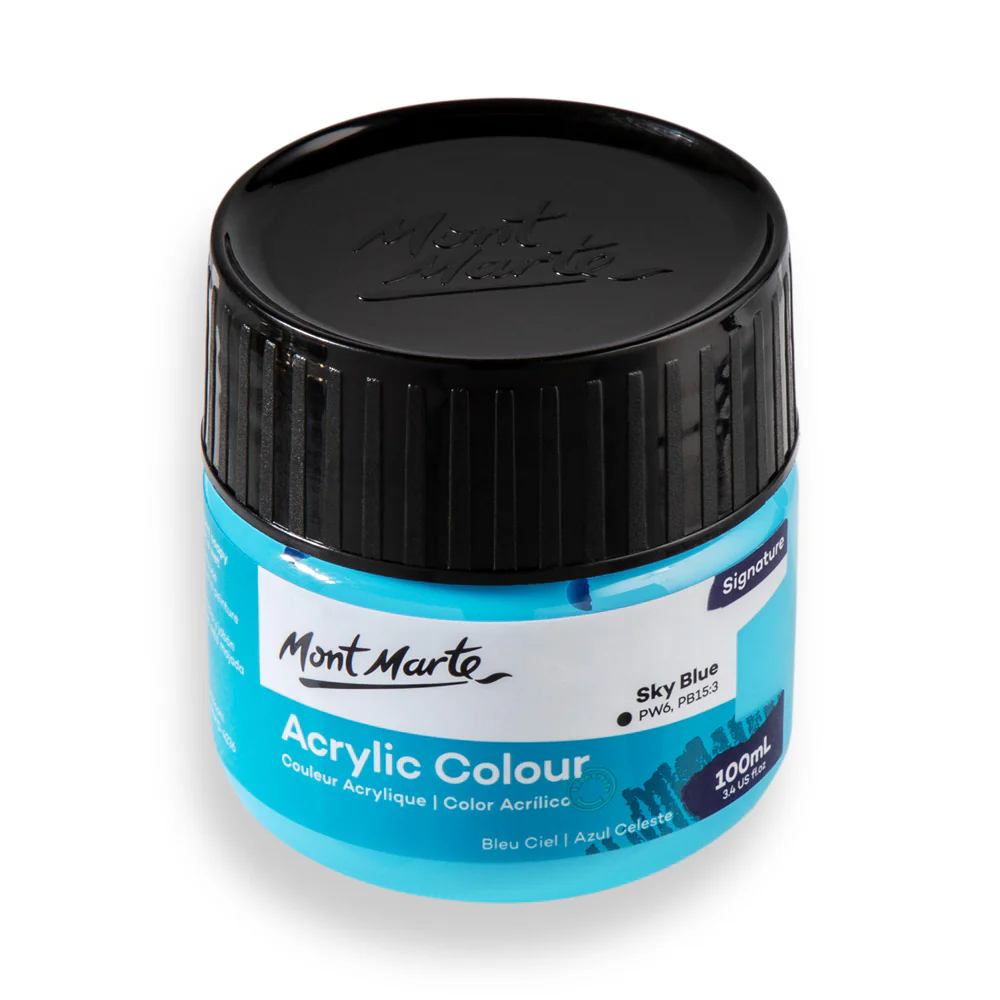 Mont Marte Acrylic Colour Paint 100ml Sky Blue image 2