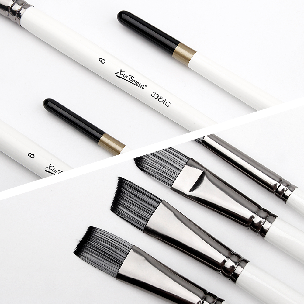 Xin bowen Silver body Flat Brush set 7pc image 2