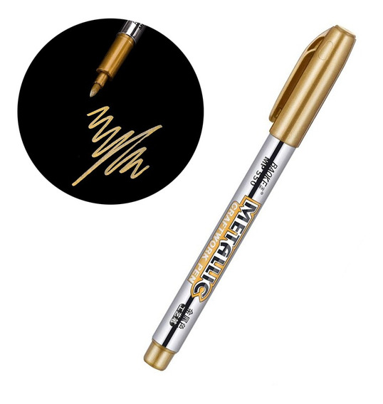 Baoke Metallic Gold Colour Marker Pen image 2