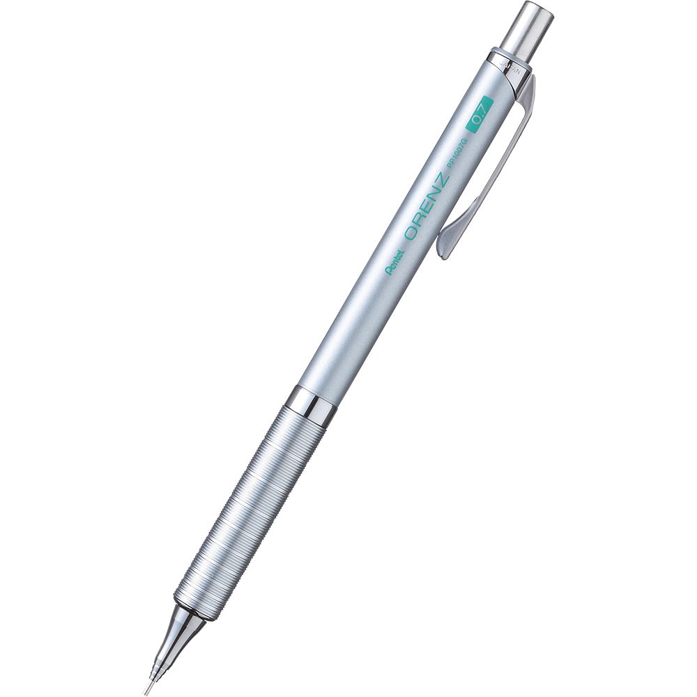 Pentel Orenz A. Mechanical Pencil 0.7mm With Metal GRIP Silver Barrel  1 Click Anti - Breaking Lead System image 3