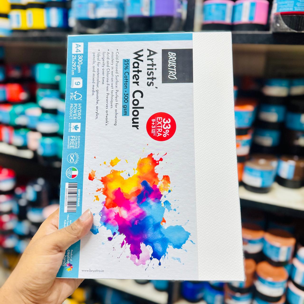 Brustro Artists Water Colour Paper A4, 300gsm, 9 sheets image 2