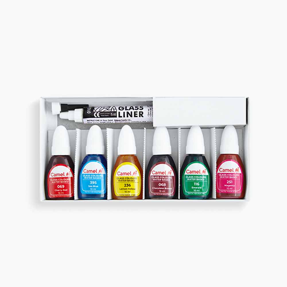 Camel Water Based Glass Colour 10ml Each 6 Shades image 2