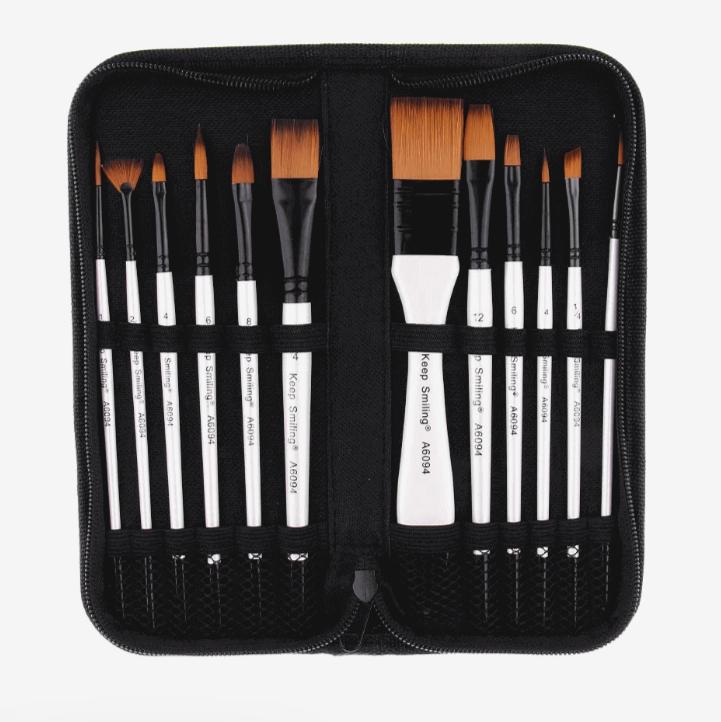 Keep Smiling Artist Paint Brushes Set 12pcs A6094 image 2