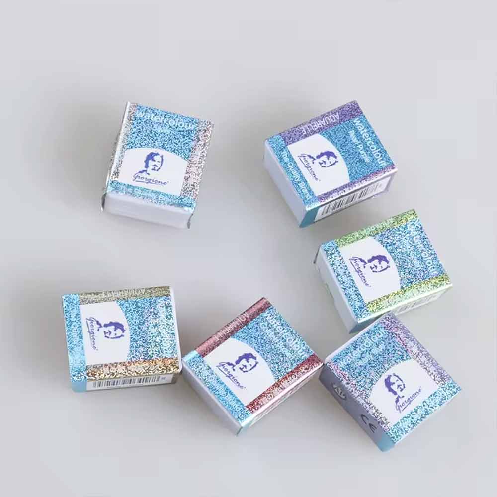 Giorgione Solid Metallic Glitter Watercolor Tin Box Paint Set of 24 with Free Gifts image 3