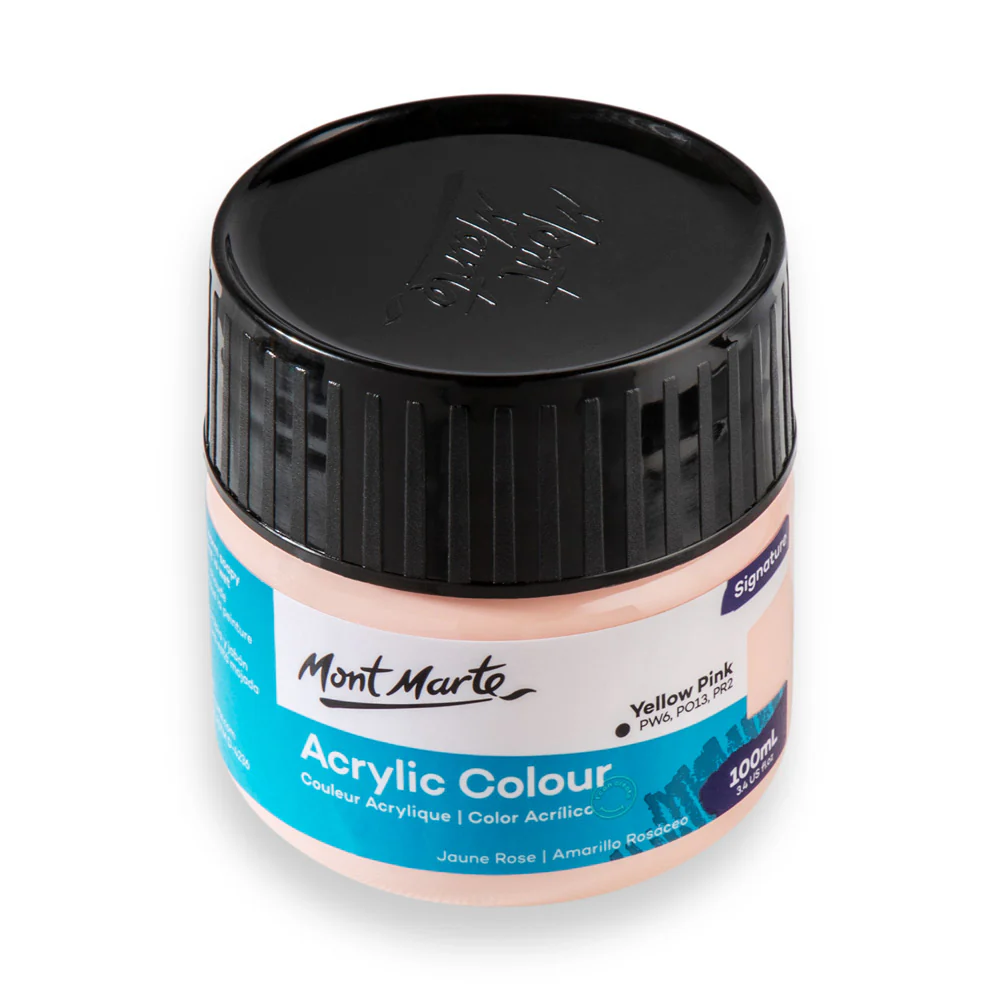 Mont Marte Acrylic Colour Paint 100ml Yellow Pink image 2