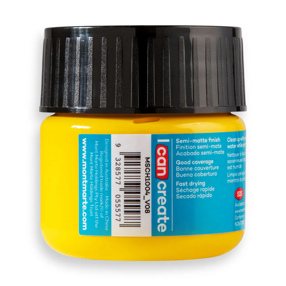 Mont Marte Acrylic Colour Paint 100ml Medium Yellow image 3