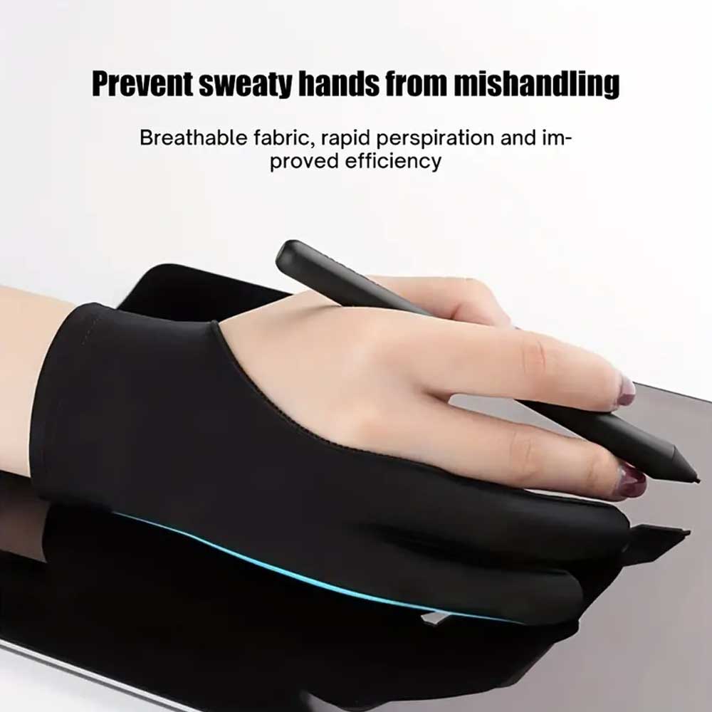 Anti Smudge Two-finger Anti Touch Drawing Gloves image 4