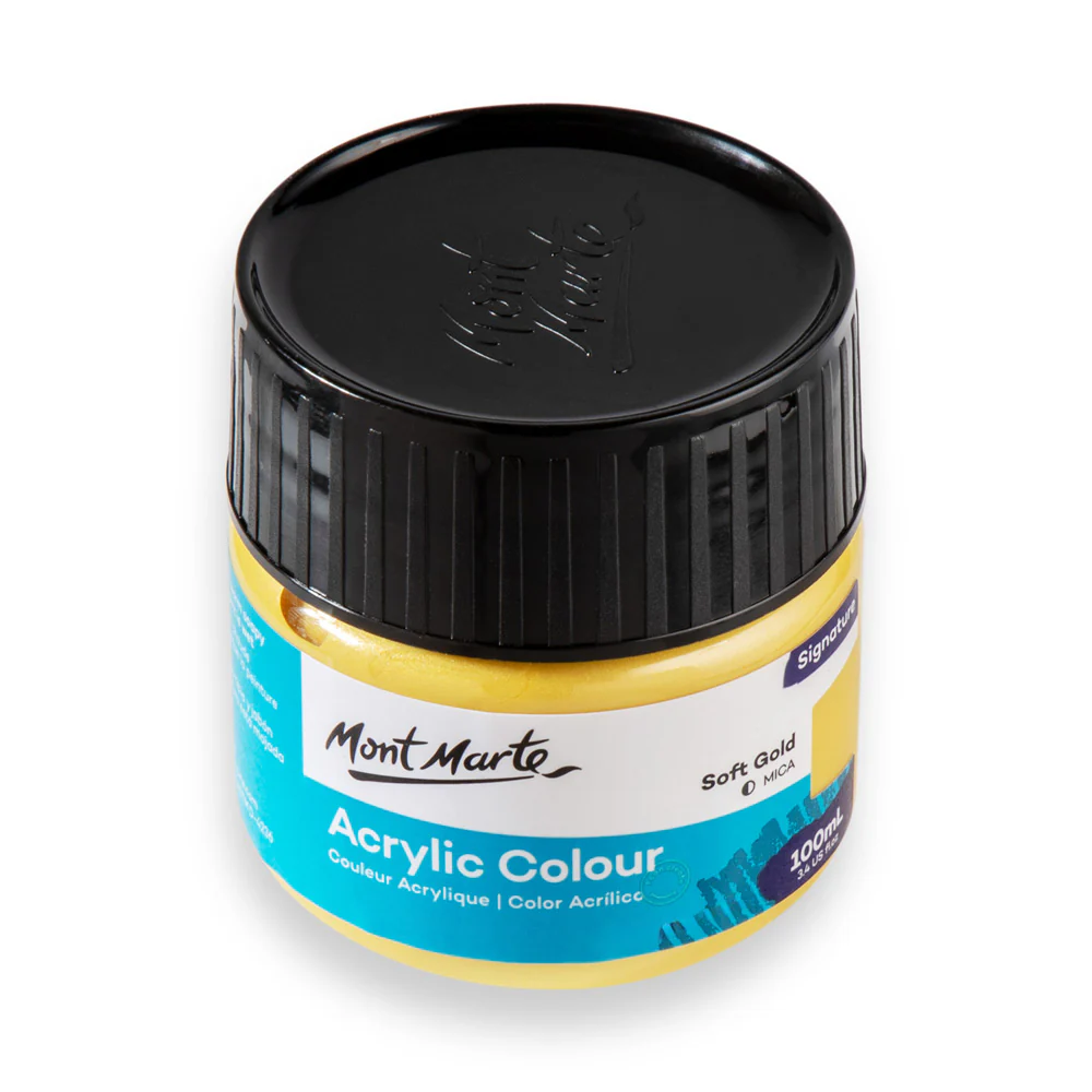Mont Marte Acrylic Colour Paint 100ml Soft Gold image 2