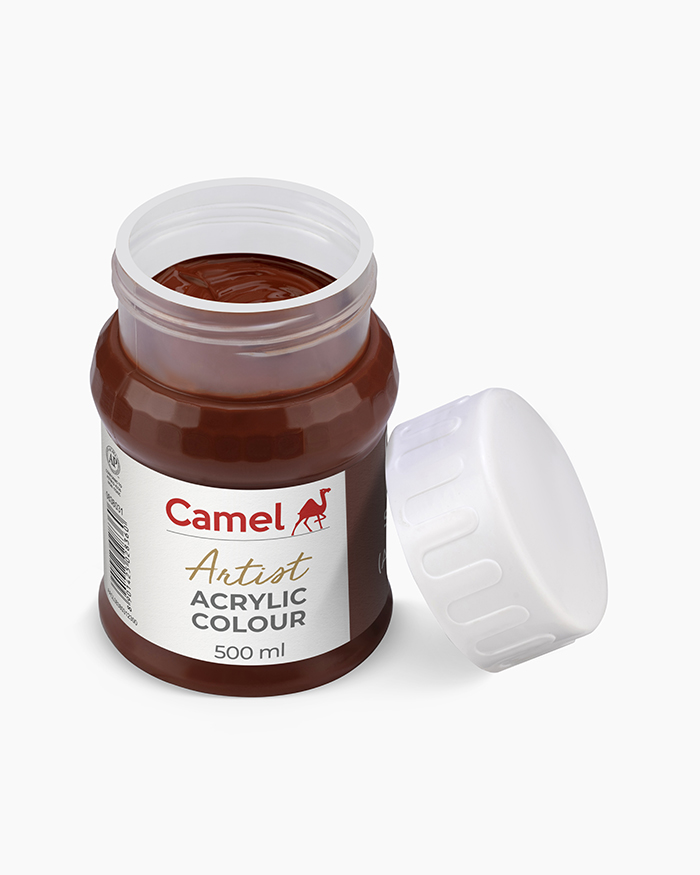 Camel Artist Acrylic Colour 500ml Jar Burnt Sienna Sr-1 image 2