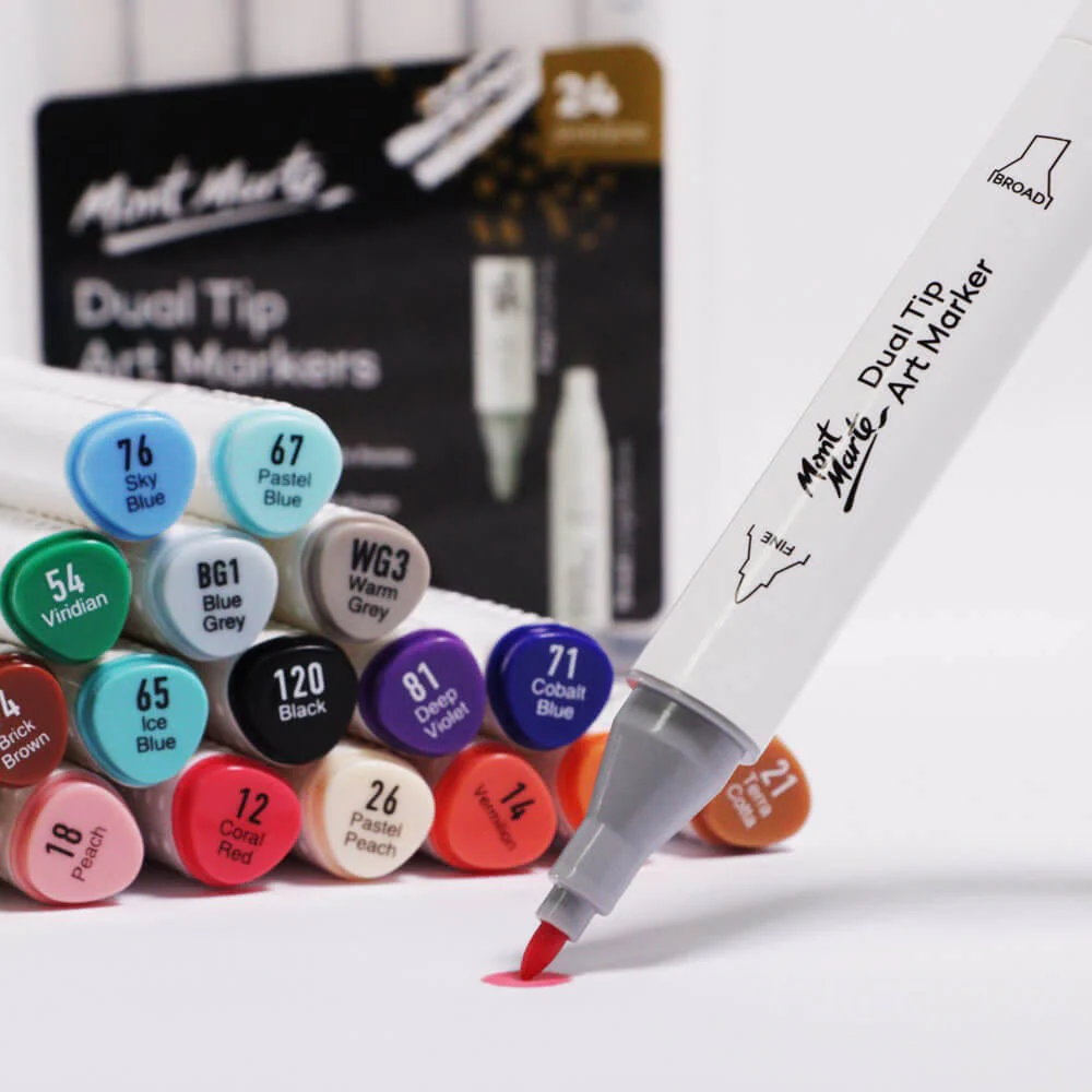 Mont Marte Dual Tip Art Markers 24pc image 2