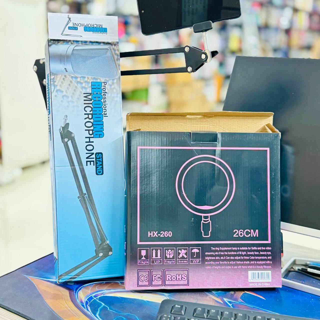 Overhead Phone Video Stand With Ring Light (Combo) image 7