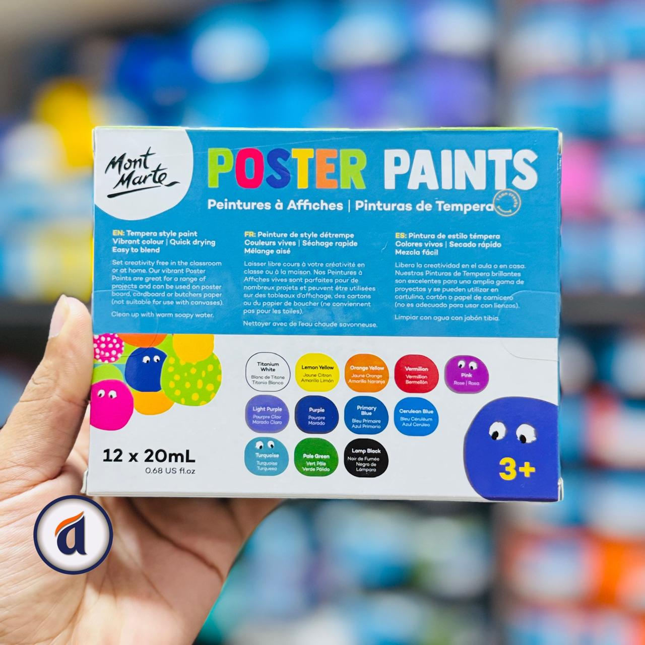 Mont Marte Poster Paints 12pc x 20ml image 3