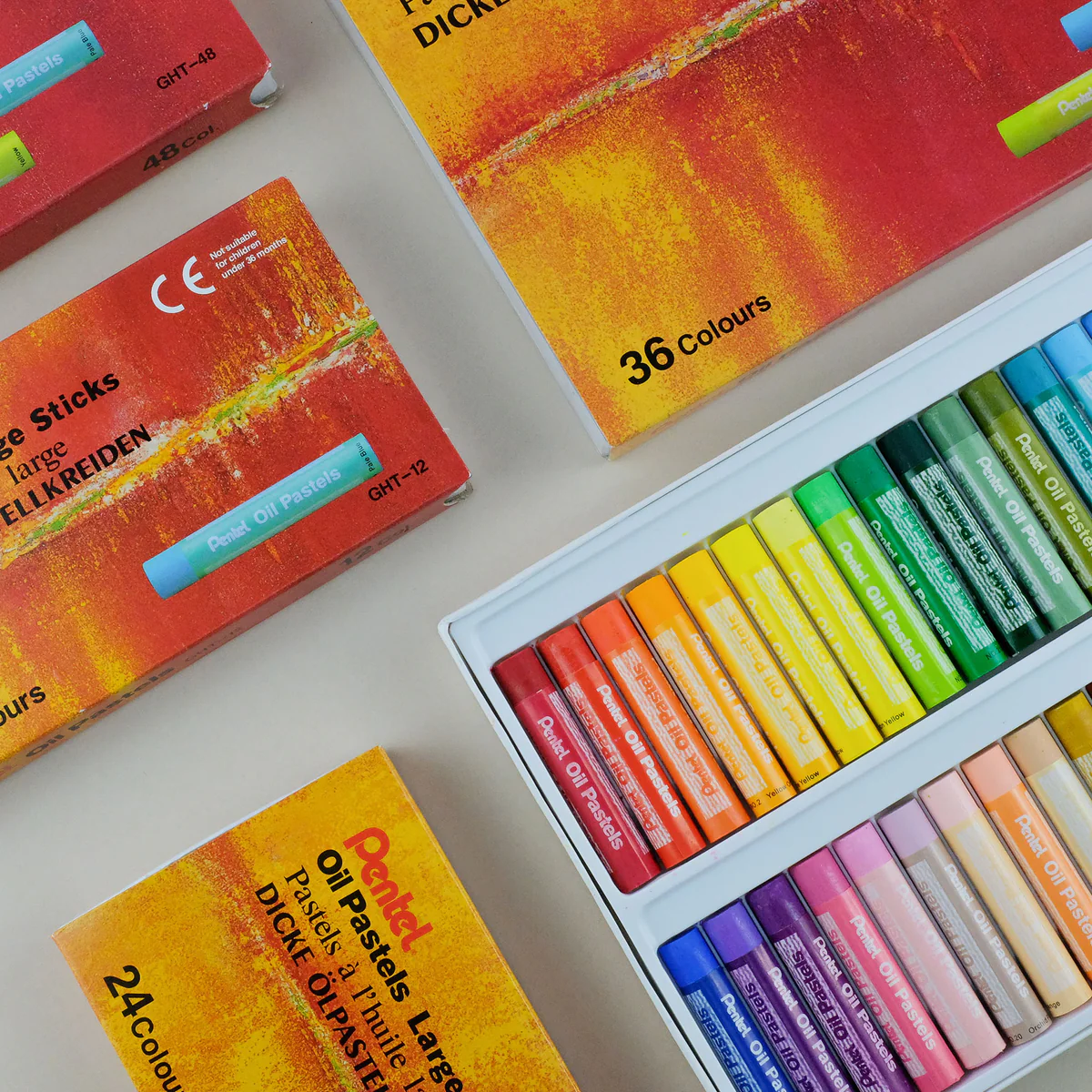 Pentel artist  Professional Oil Pastel Large Stick 24 Colors Set - GHT-24 image 2